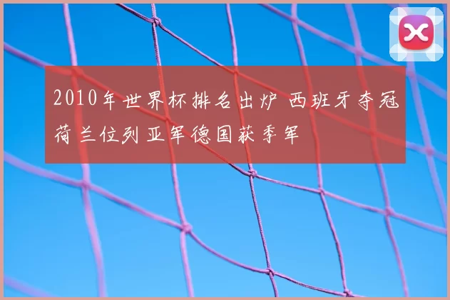2010年世界杯排名出炉 西班牙夺冠荷兰位列亚军德国获季军